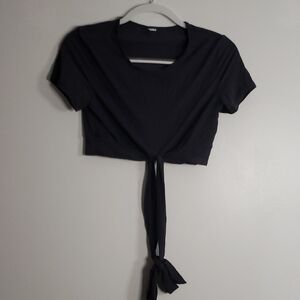 Alphalete Maroon Ultrasoft Wrap Tie Short Sleeve Workout Crop Top S/m